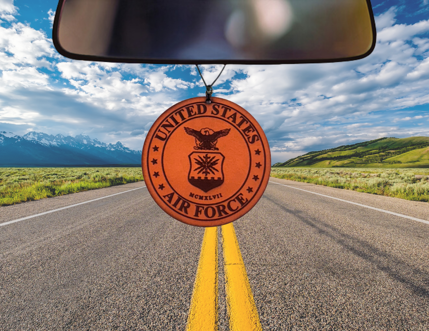US Air Force Leather Car Freshener