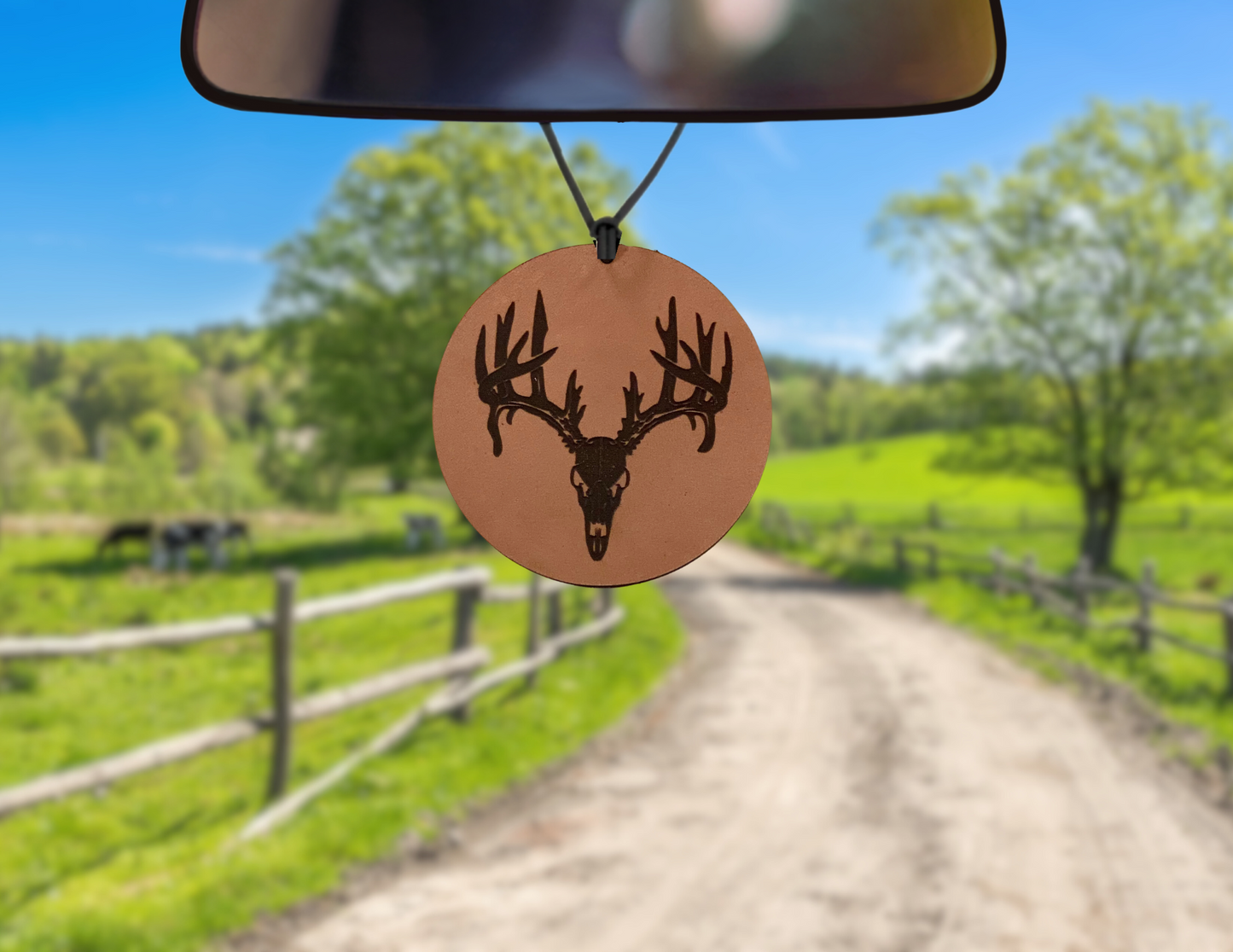 Deer Skull Leather Car Freshener