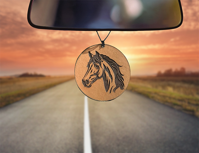 Horse Head Leather Car Freshener