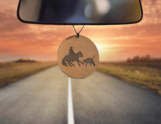 Cutting Horse Leather Car Freshener - Dusty Road Farm