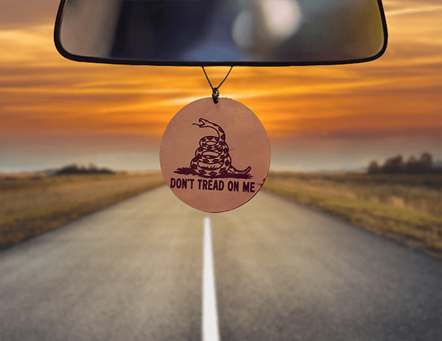 Don't Tread On Me Leather Car Freshener - Dusty Road Farm