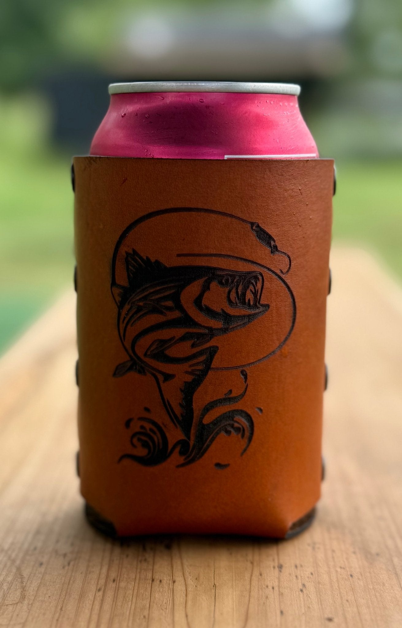 Fish Leather Can Cooler - Dusty Road Farm
