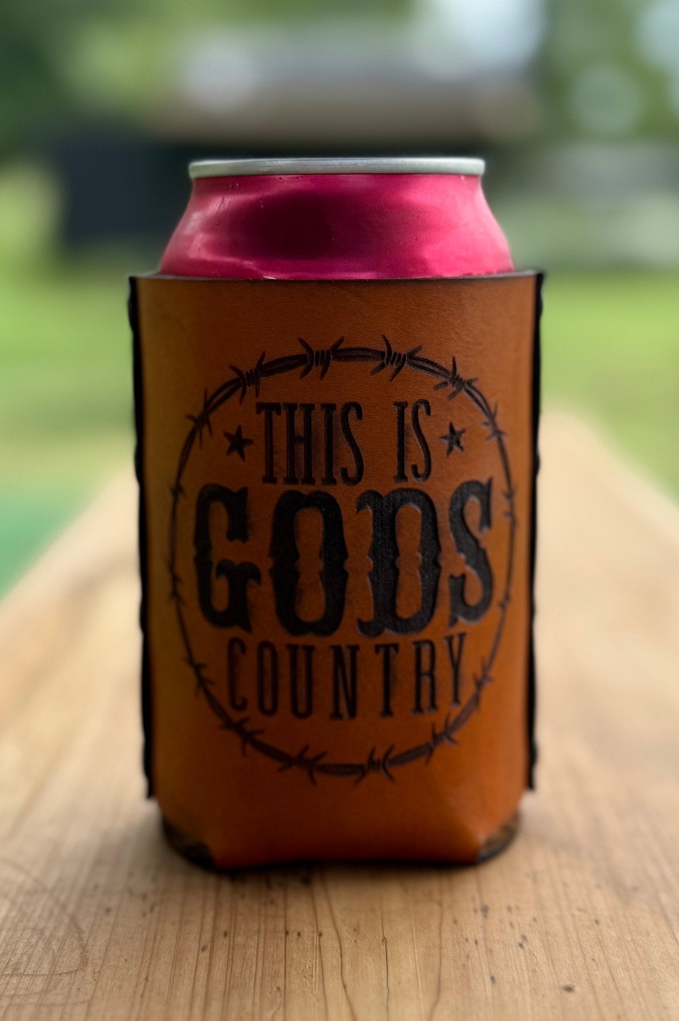 God's Country Leather Can Cooler - Dusty Road Farm