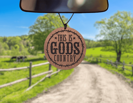 Gods Country Leather Car Freshener - Dusty Road Farm