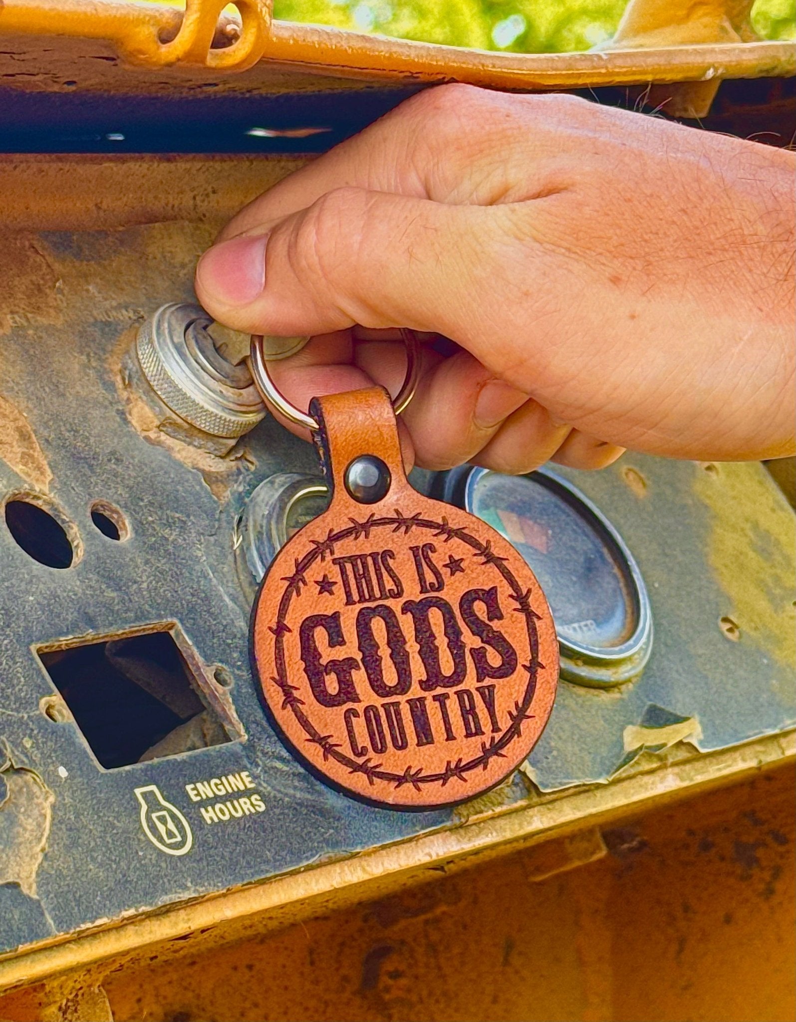 Gods Country Leather Keychain - Dusty Road Farm