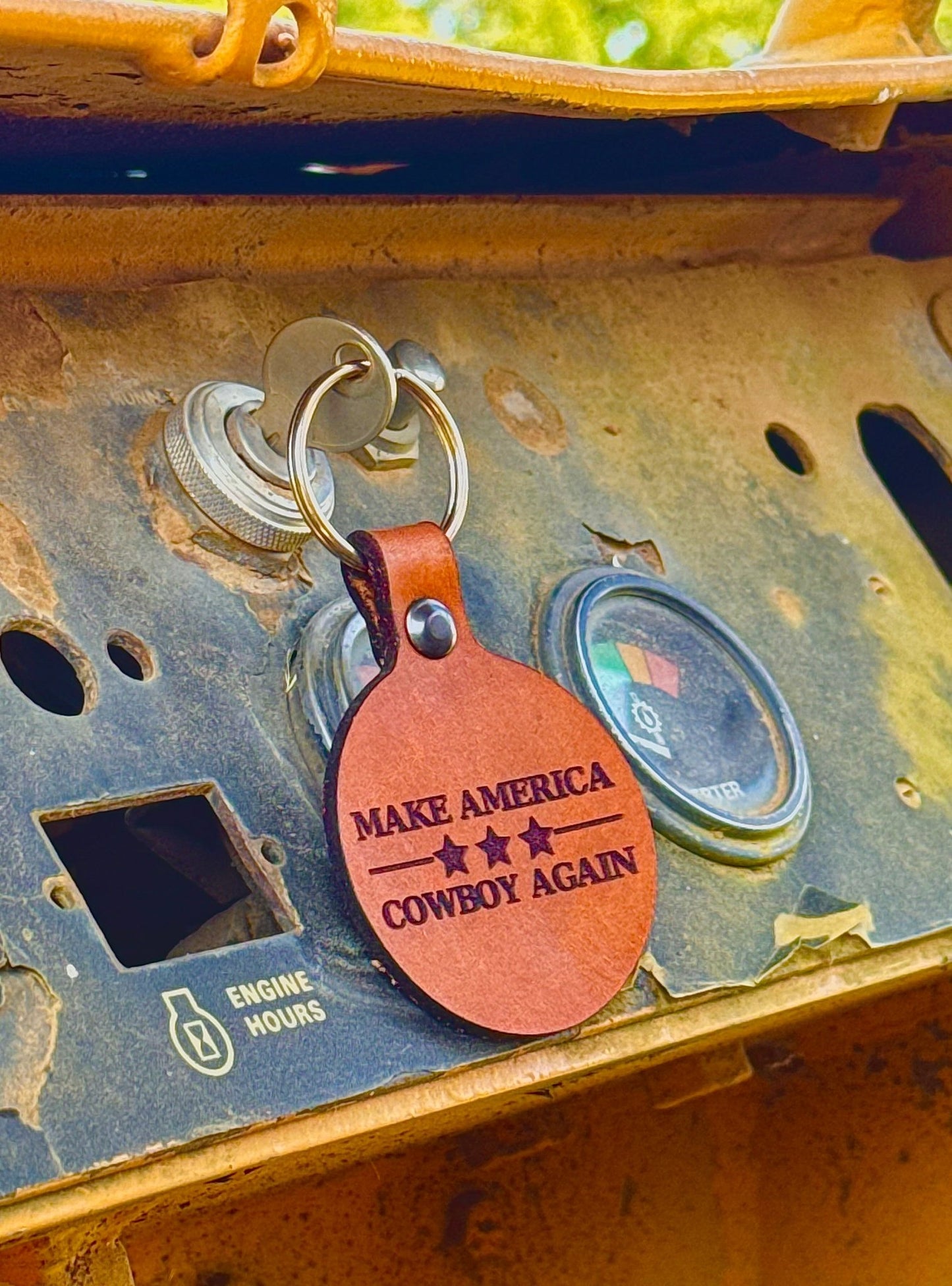 Make Amer. Cowboy Leather Keychain - Dusty Road Farm