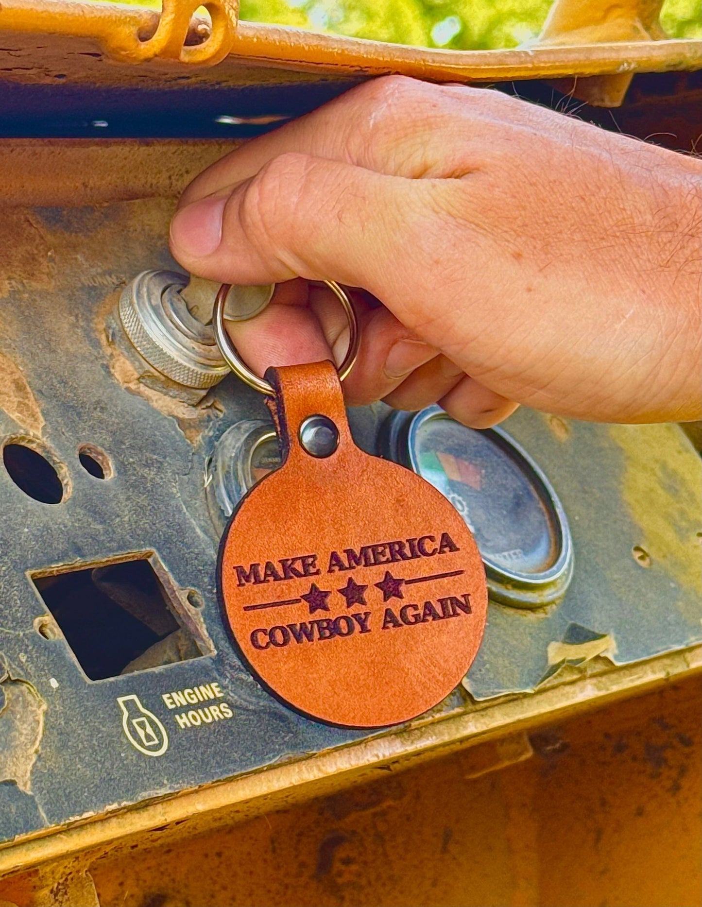 Make Amer. Cowboy Leather Keychain - Dusty Road Farm