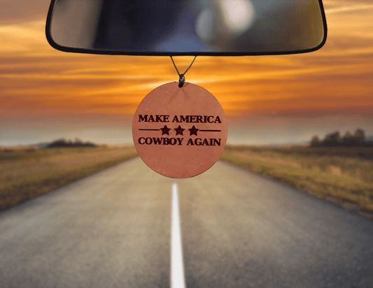 Make America Cowboy Leather Car Freshener - Dusty Road Farm