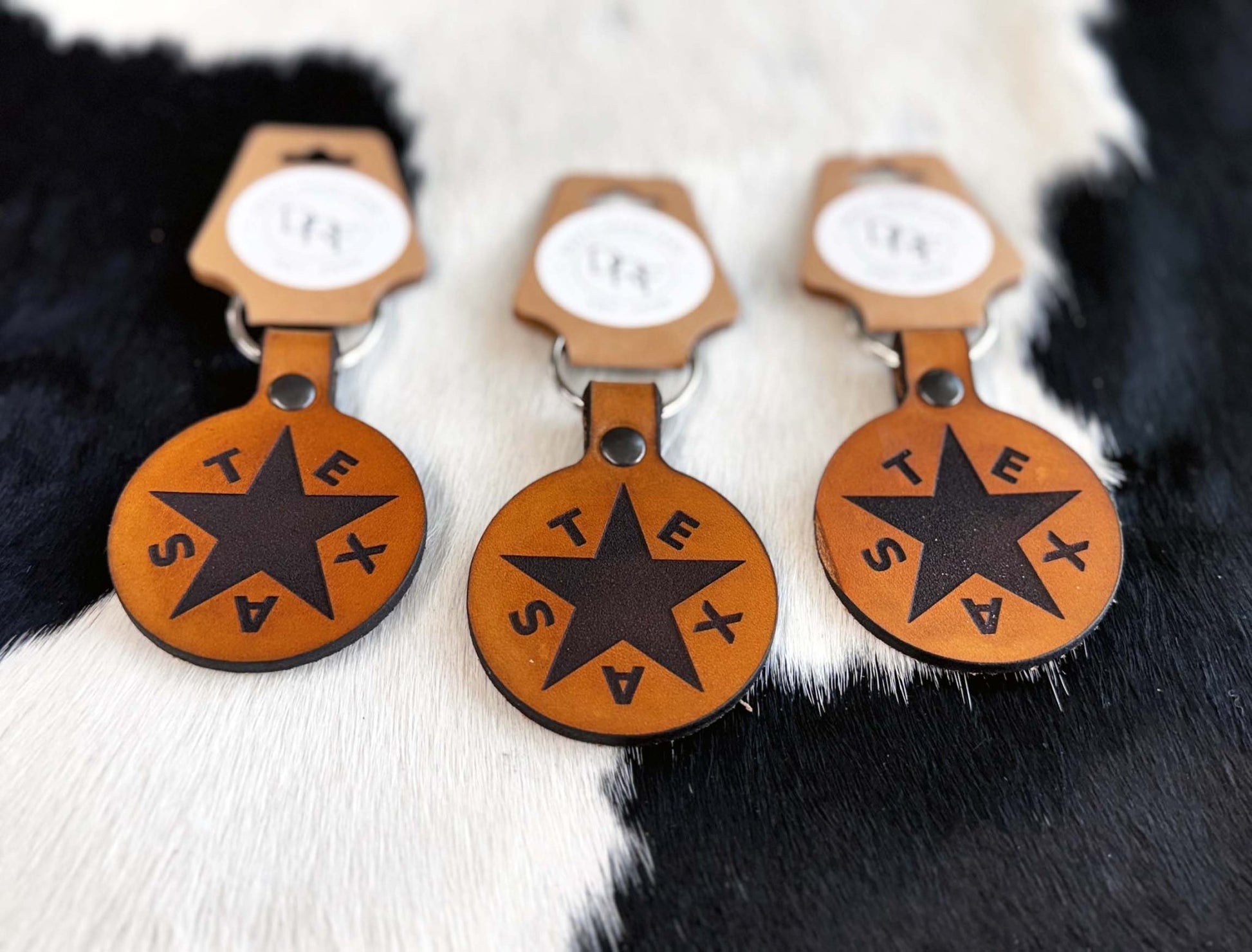 Texas Star Leather Keychain - Dusty Road Farm