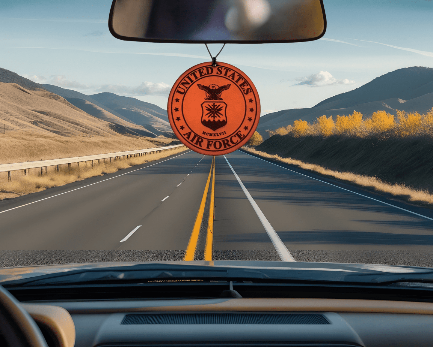 US Air Force Leather Car Freshener - Dusty Road Farm