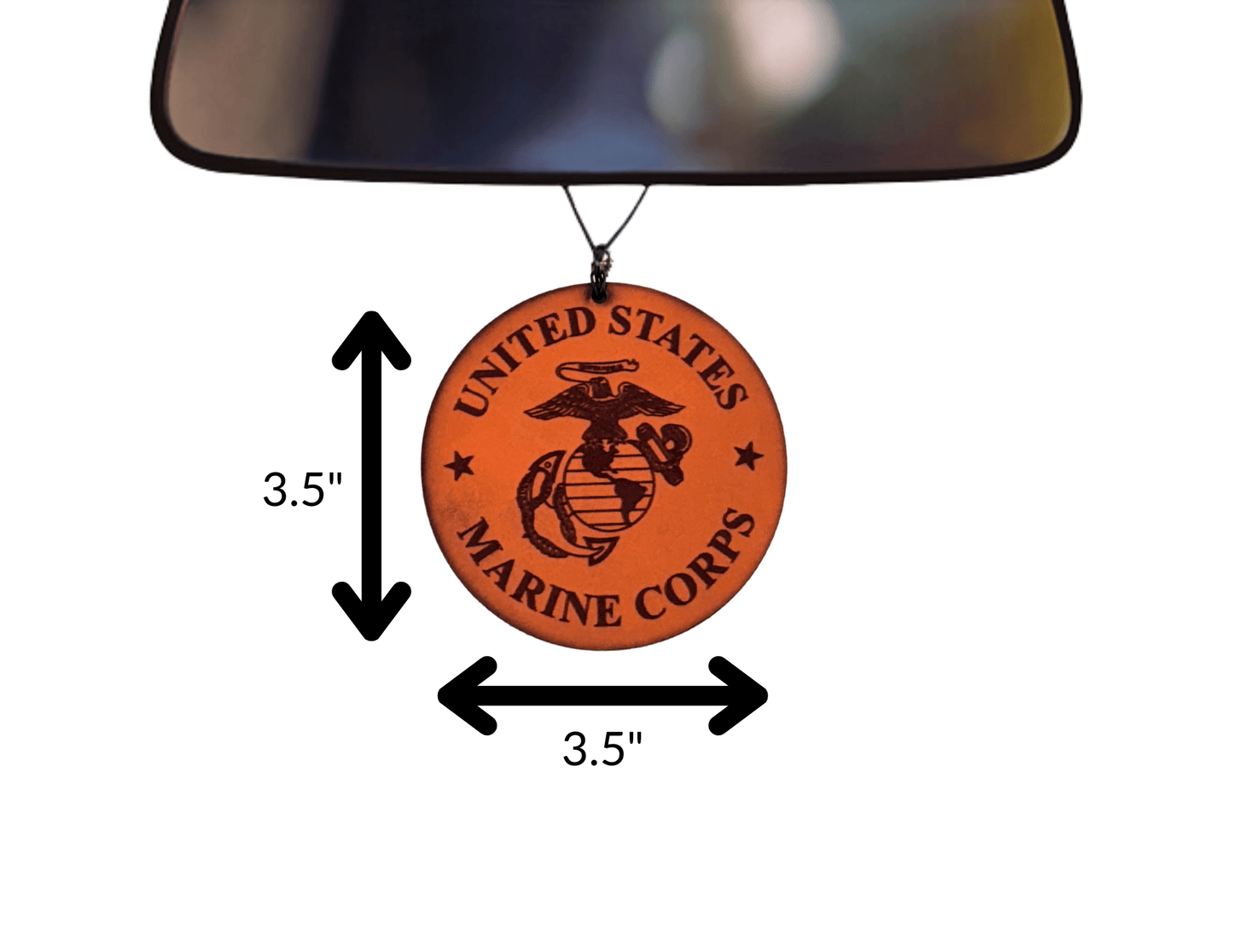 US Marine Corps Leather Car Freshener - Dusty Road Farm