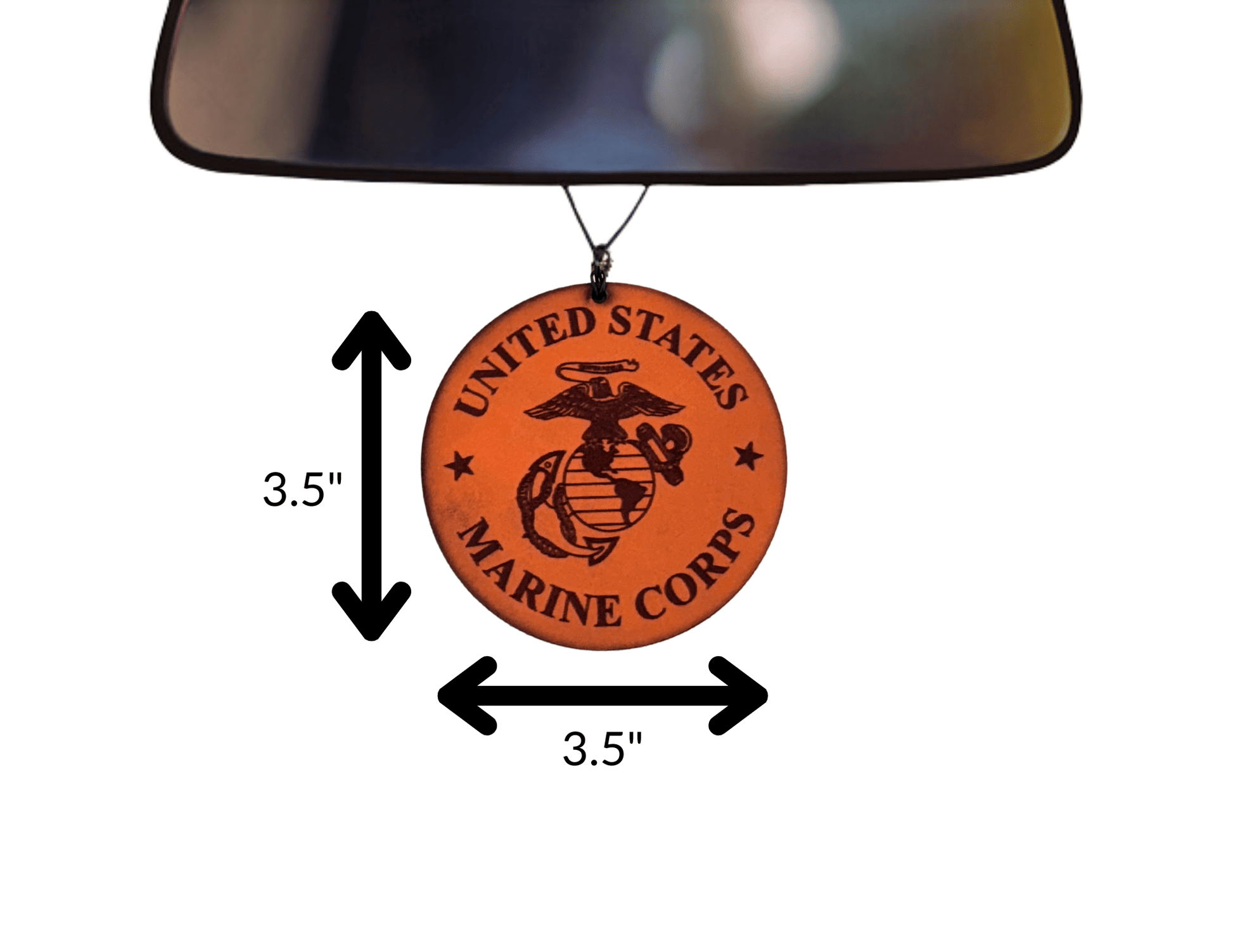 US Marine Corps Leather Car Freshener - Dusty Road Farm