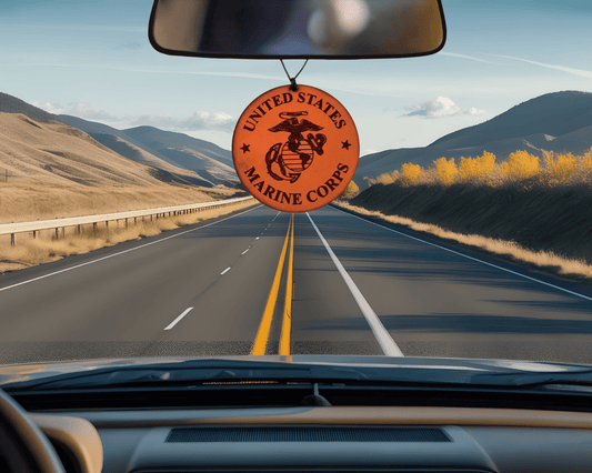 US Marine Corps Leather Car Freshener - Dusty Road Farm