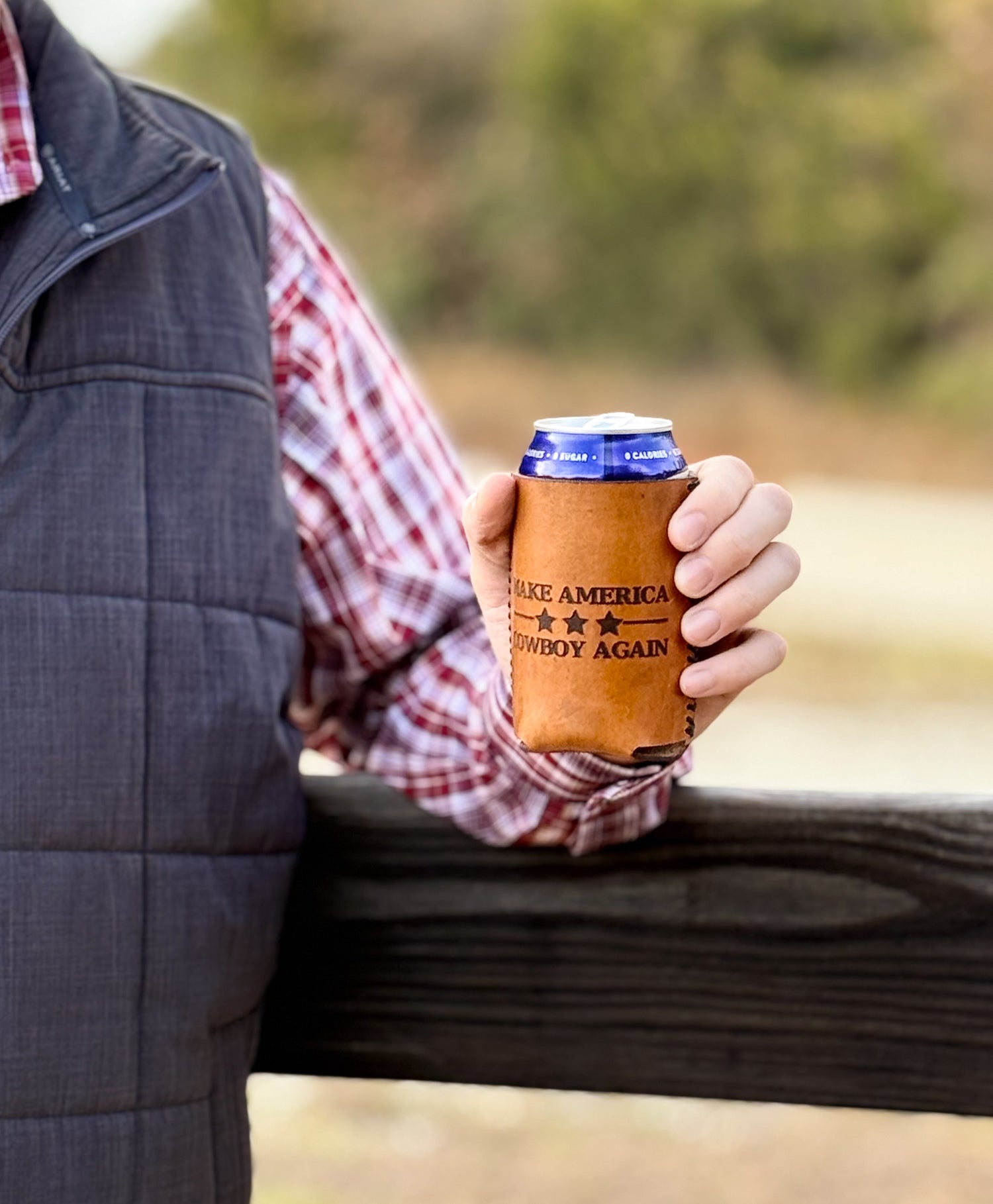 Leather Can Coolers - Dusty Road Farm