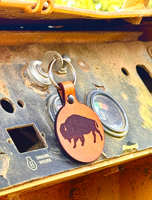 Buffalo Leather Keychain by Veteran Owned Dusty Road Farm