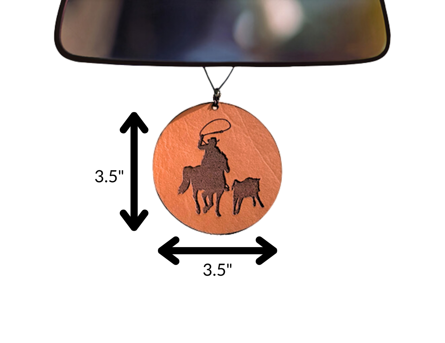 Calf Roper Leather Car Freshener