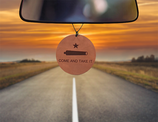 Leather Car Freshener with sunset