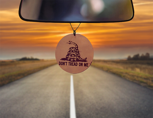 Leather Car Freshener with sunset