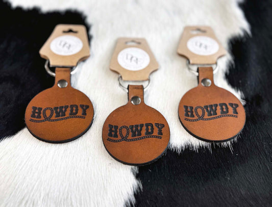 Keychain Leather Howdy