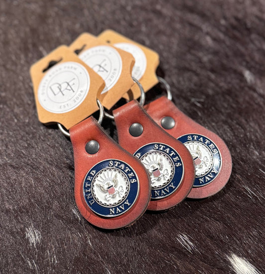Navy Concho Keychain