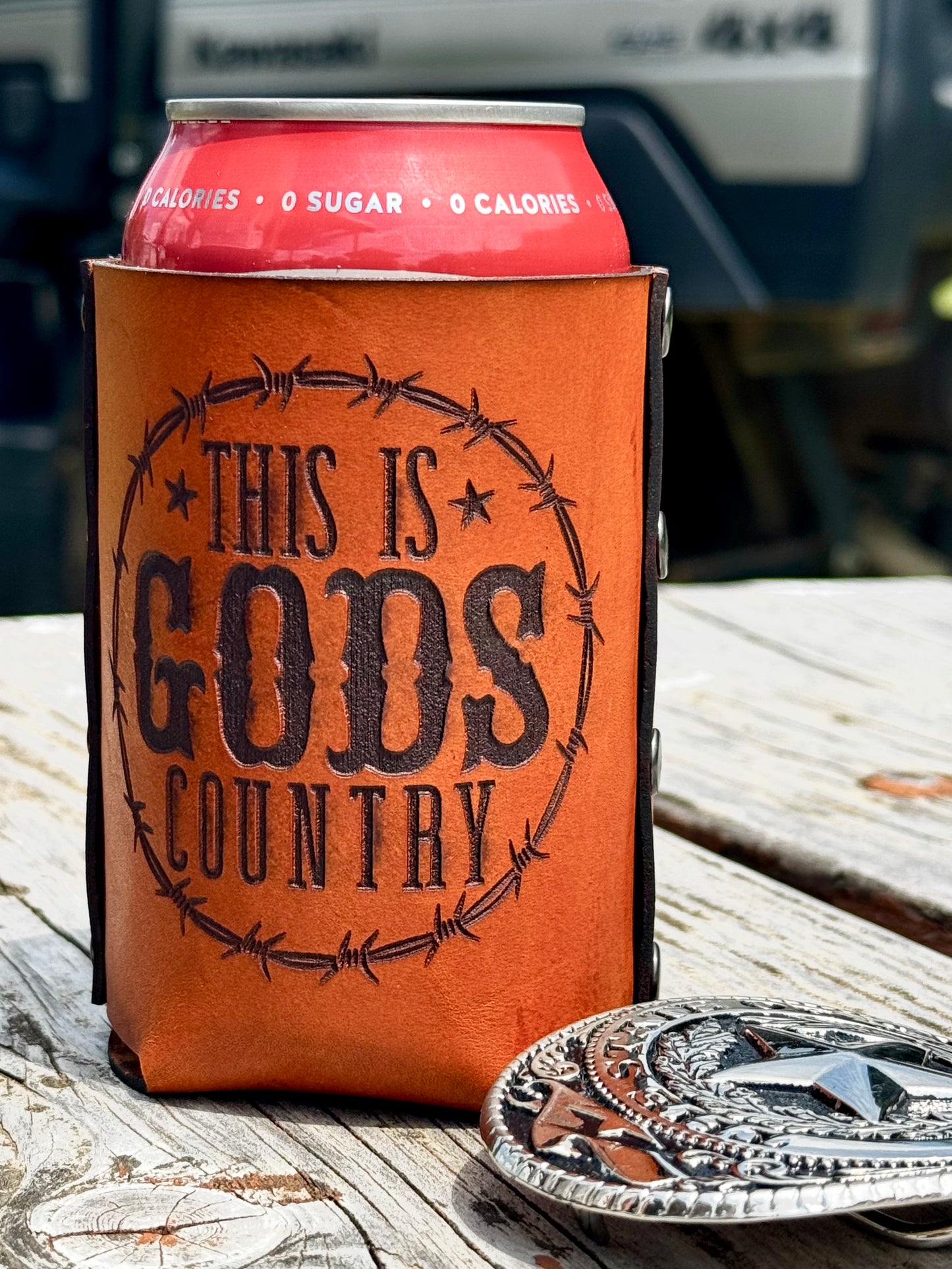 God's Country Leather Can Cooler