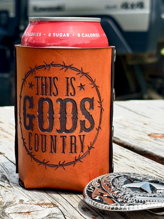 God's Country Leather Can Cooler