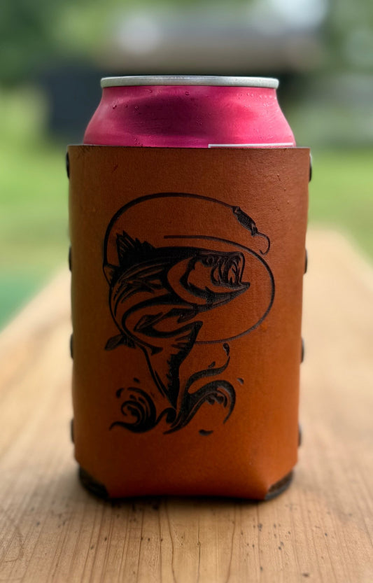 Fish Leather Can Cooler - Dusty Road Farm