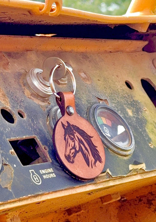 Horse Leather Keychain - Dusty Road Farm