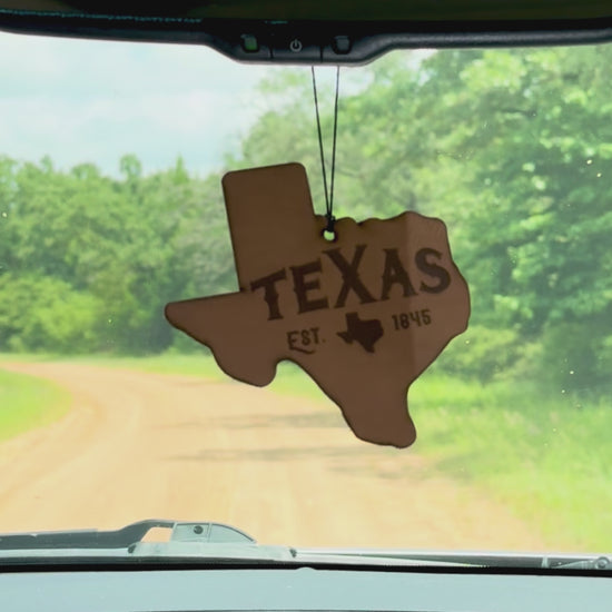 Texas 1845 Leather Car Freshener, Texas History, Video