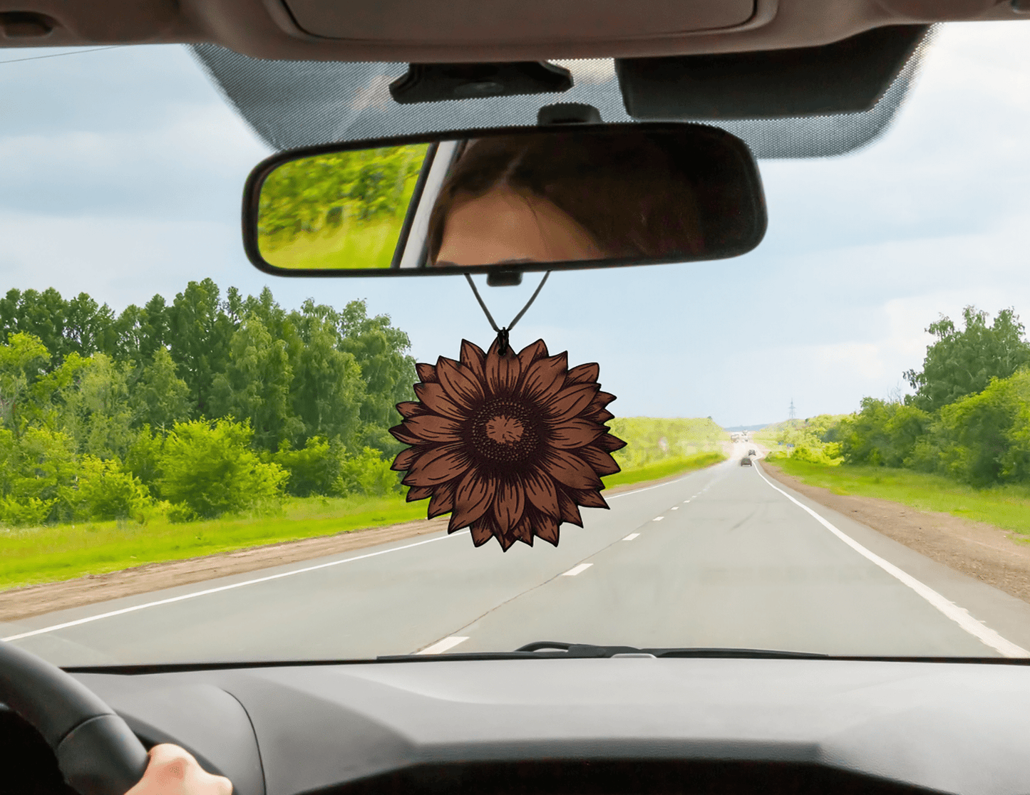 Sunflower Leather Car Freshener - Dusty Road Farm